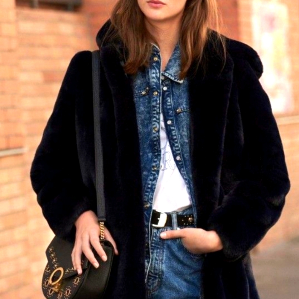 Sandro Faux-Fur Coat